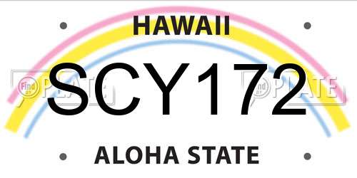 SCY172 Hawaii License Plate