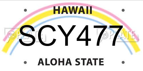SCY477 Hawaii License Plate