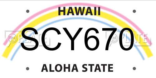 SCY670 Hawaii License Plate