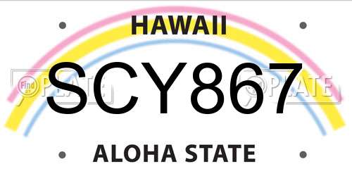 SCY867 Hawaii License Plate