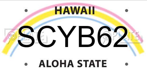 SCYB62 Hawaii License Plate