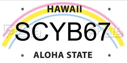 SCYB67 Hawaii License Plate