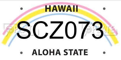 SCZ073 Hawaii License Plate