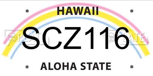 SCZ116 Hawaii License Plate