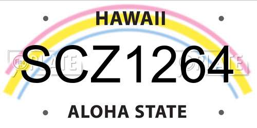 SCZ1264 Hawaii License Plate