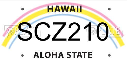 SCZ210 Hawaii License Plate
