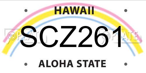 SCZ261 Hawaii License Plate