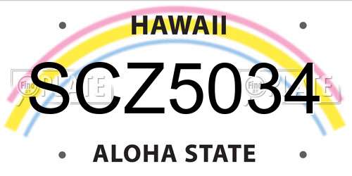 SCZ5034 Hawaii License Plate