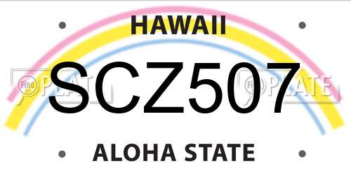 SCZ507 Hawaii License Plate