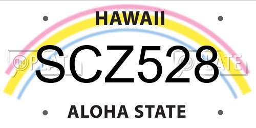 SCZ528 Hawaii License Plate