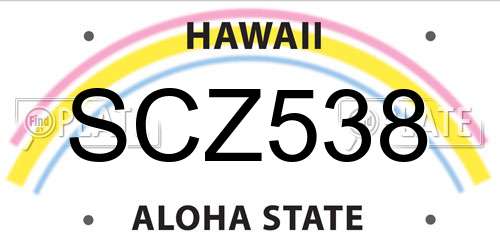 SCZ538 Hawaii License Plate