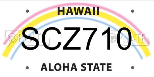 SCZ710 Hawaii License Plate
