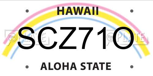 SCZ71O Hawaii License Plate