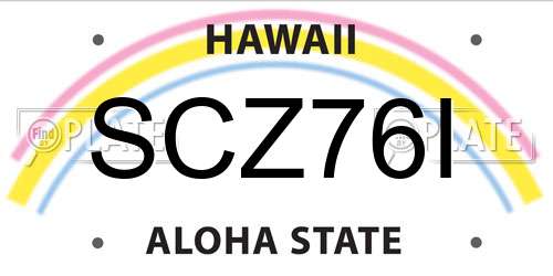 SCZ76I Hawaii License Plate