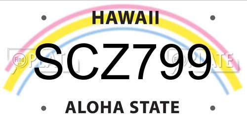 SCZ799 Hawaii License Plate