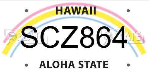 SCZ864 Hawaii License Plate