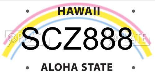 SCZ888 Hawaii License Plate