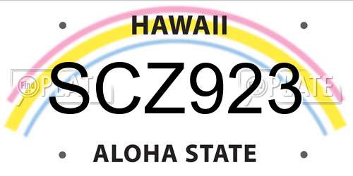 SCZ923 Hawaii License Plate