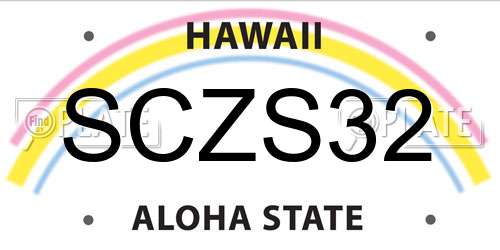 SCZS32 Hawaii License Plate