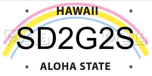 SD2G2S Hawaii License Plate