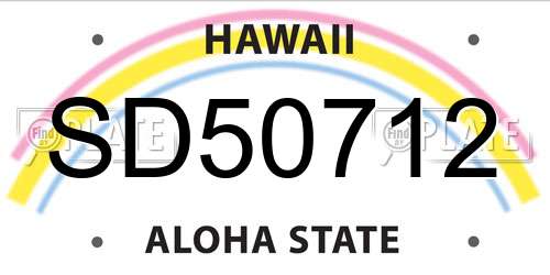 SD50712 Hawaii License Plate