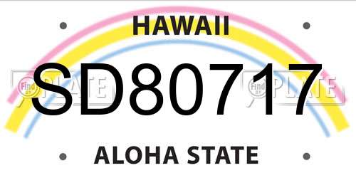 SD80717 Hawaii License Plate