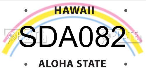 SDA082 Hawaii License Plate