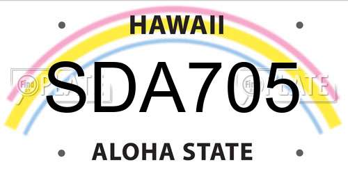 SDA705 Hawaii License Plate