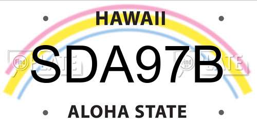 SDA97B Hawaii License Plate