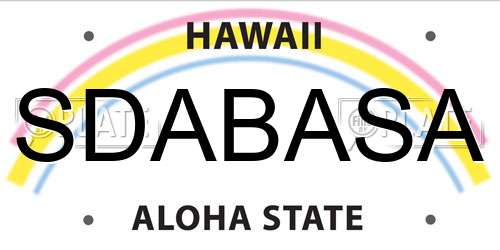 SDABASA Hawaii License Plate
