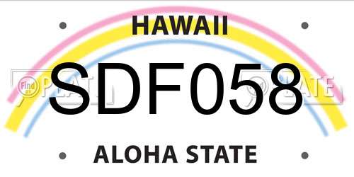 SDF058 Hawaii License Plate