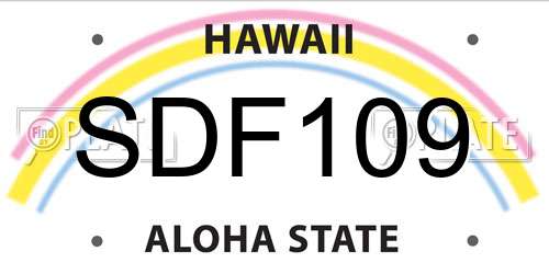 SDF109 Hawaii License Plate