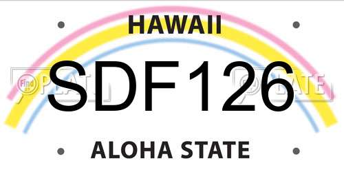 SDF126 Hawaii License Plate