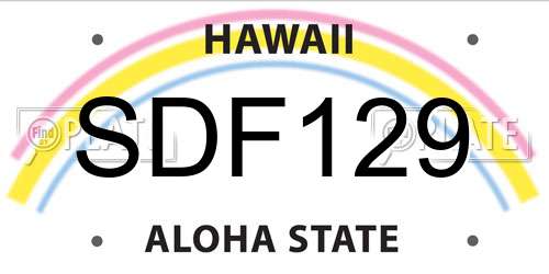 SDF129 Hawaii License Plate