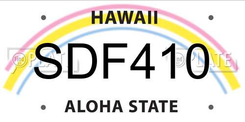 SDF410 Hawaii License Plate