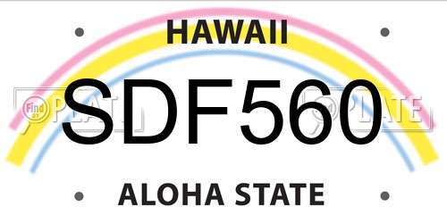 SDF560 Hawaii License Plate