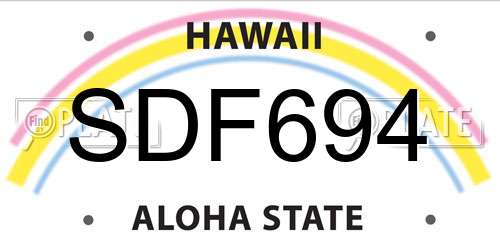 SDF694 Hawaii License Plate