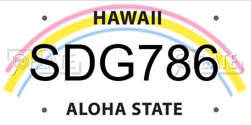SDG786 Hawaii License Plate