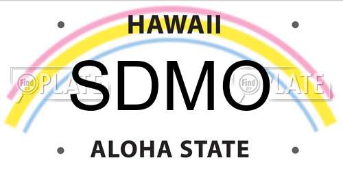 SDMO Hawaii License Plate