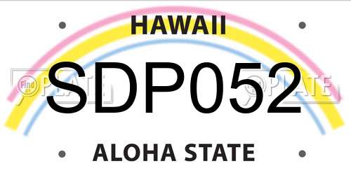 SDP052 Hawaii License Plate