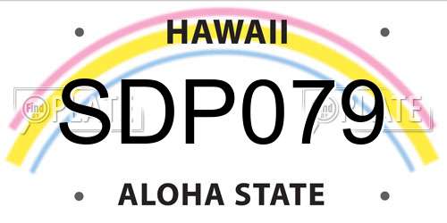 SDP079 Hawaii License Plate