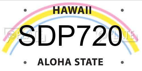 SDP720 Hawaii License Plate
