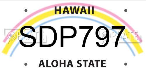 SDP797 Hawaii License Plate