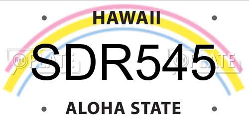 SDR545 Hawaii License Plate