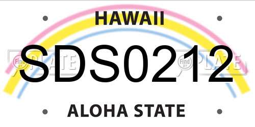 SDS0212 Hawaii License Plate
