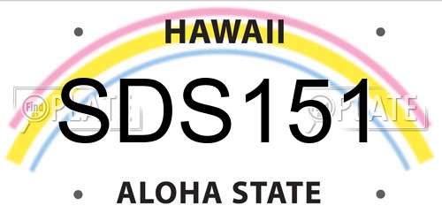 SDS151 Hawaii License Plate