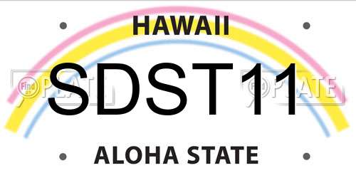 SDST11 Hawaii License Plate