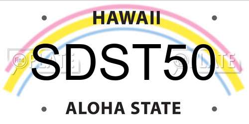 SDST50 Hawaii License Plate