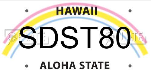 SDST80 Hawaii License Plate