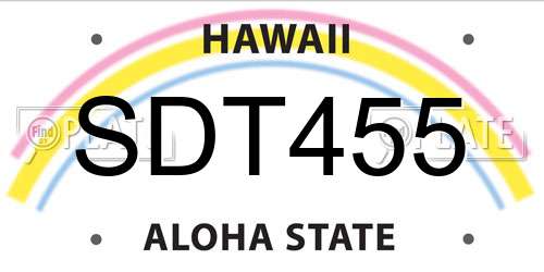 SDT455 Hawaii License Plate